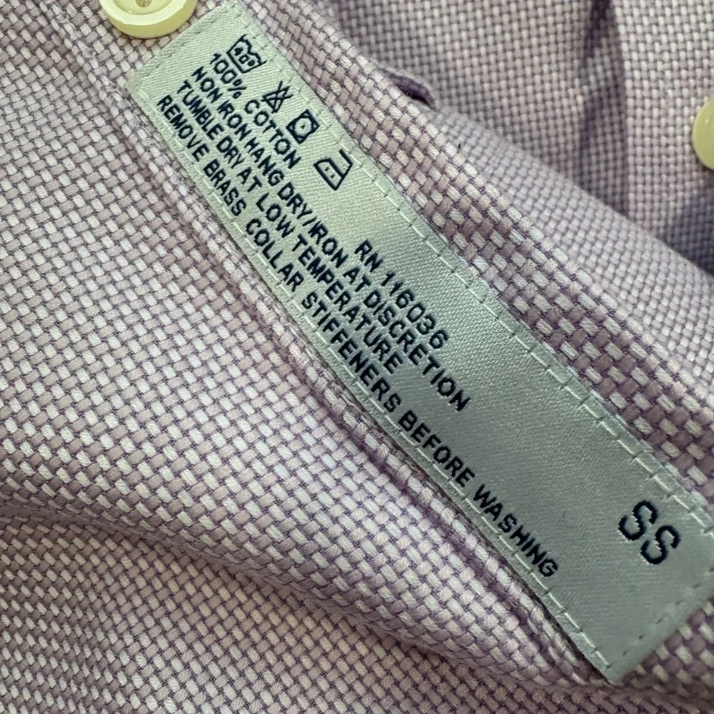 Charles Trywhitt Men’s Burlington Weave Button Down Dress Shirt Purple  16.5/35” - Picture 6 of 6